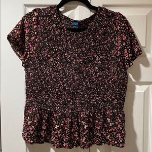 Old Navy Black and Pink Floral Top